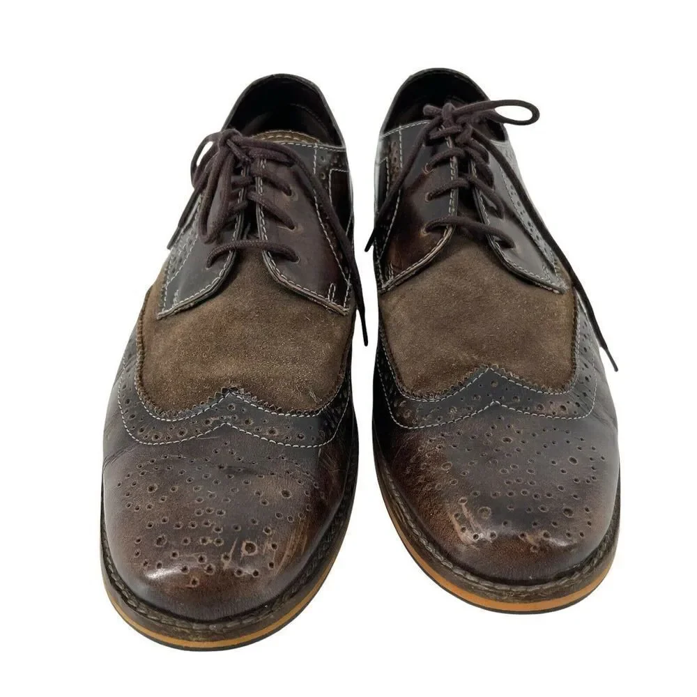 Lotus Wingtip Shoes Brown Mens US 9 UK 8 Leather Oxford Lace Up Dress Shoes